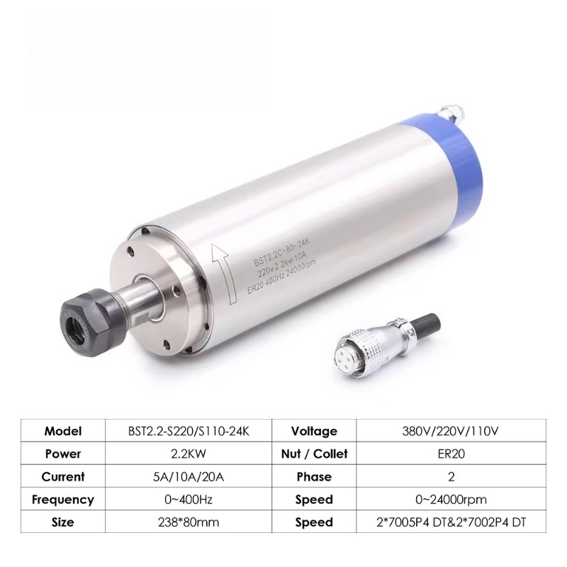 2,2 kW ER20 Su Soğutmalı Mil M - Cnc Spindle Motor incelemesi ve fiyatı