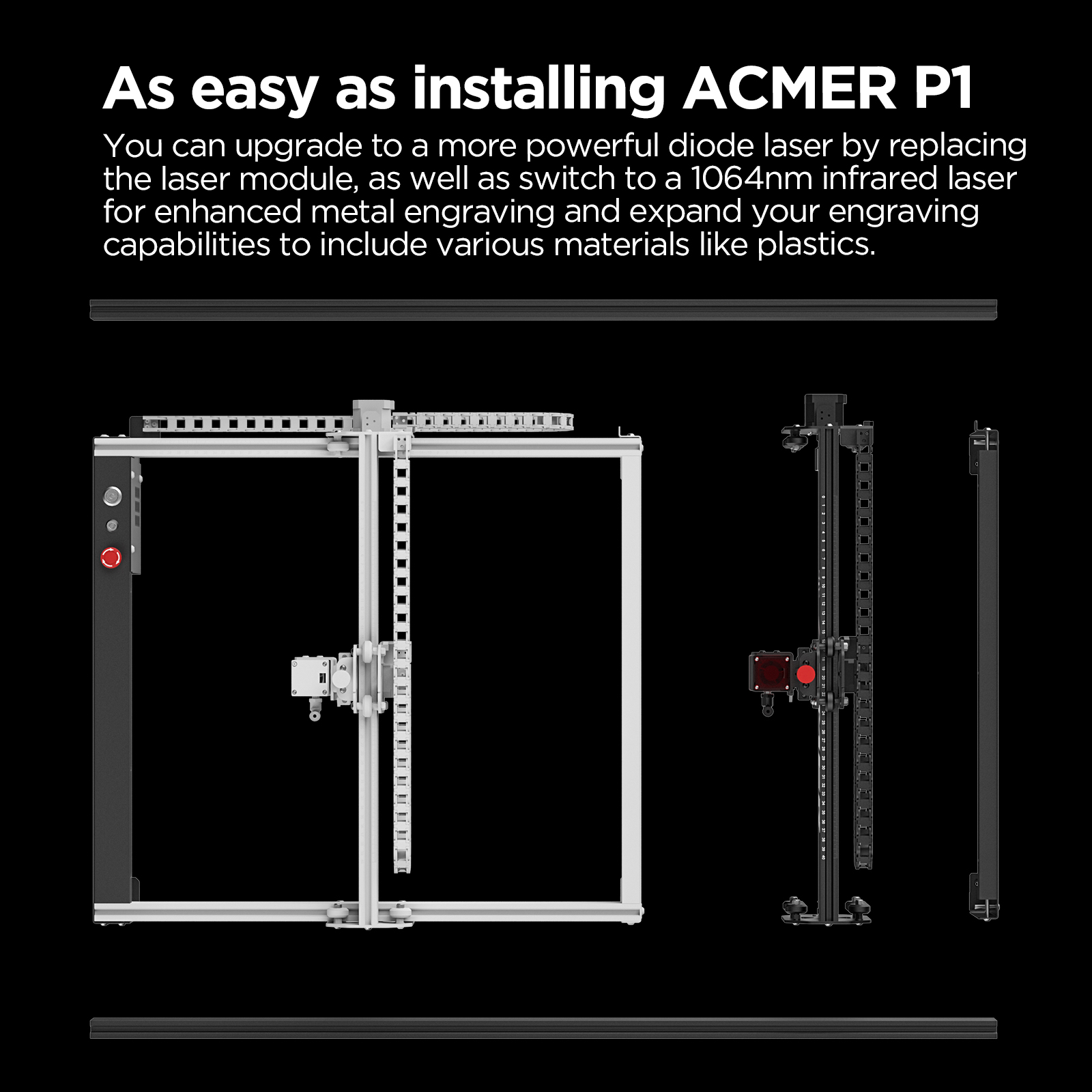 P1 L60 DIY Alüminyum Genişleti - Industrial Laser Engraver incelemesi ve fiyatı